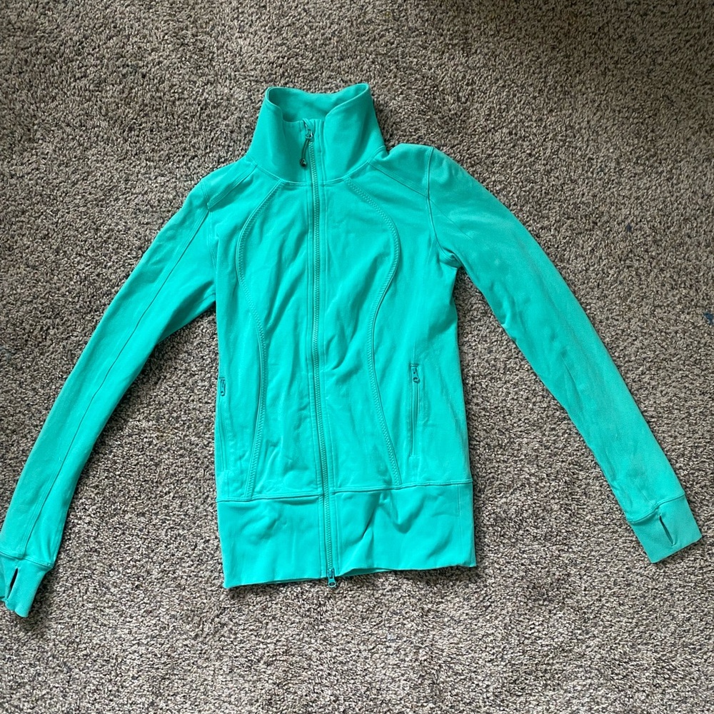 Lululemon Nice Asana Jacket Bali Breeze Green Long Sleeve Fitted Womens